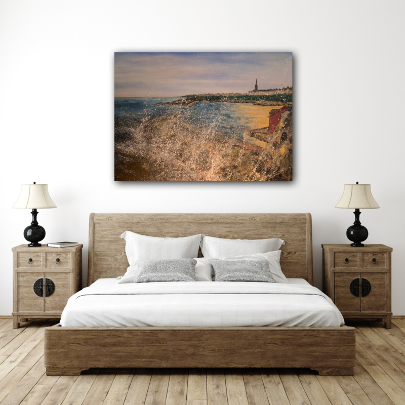 Cullercoats Harbour  Rectangular Canvas Print