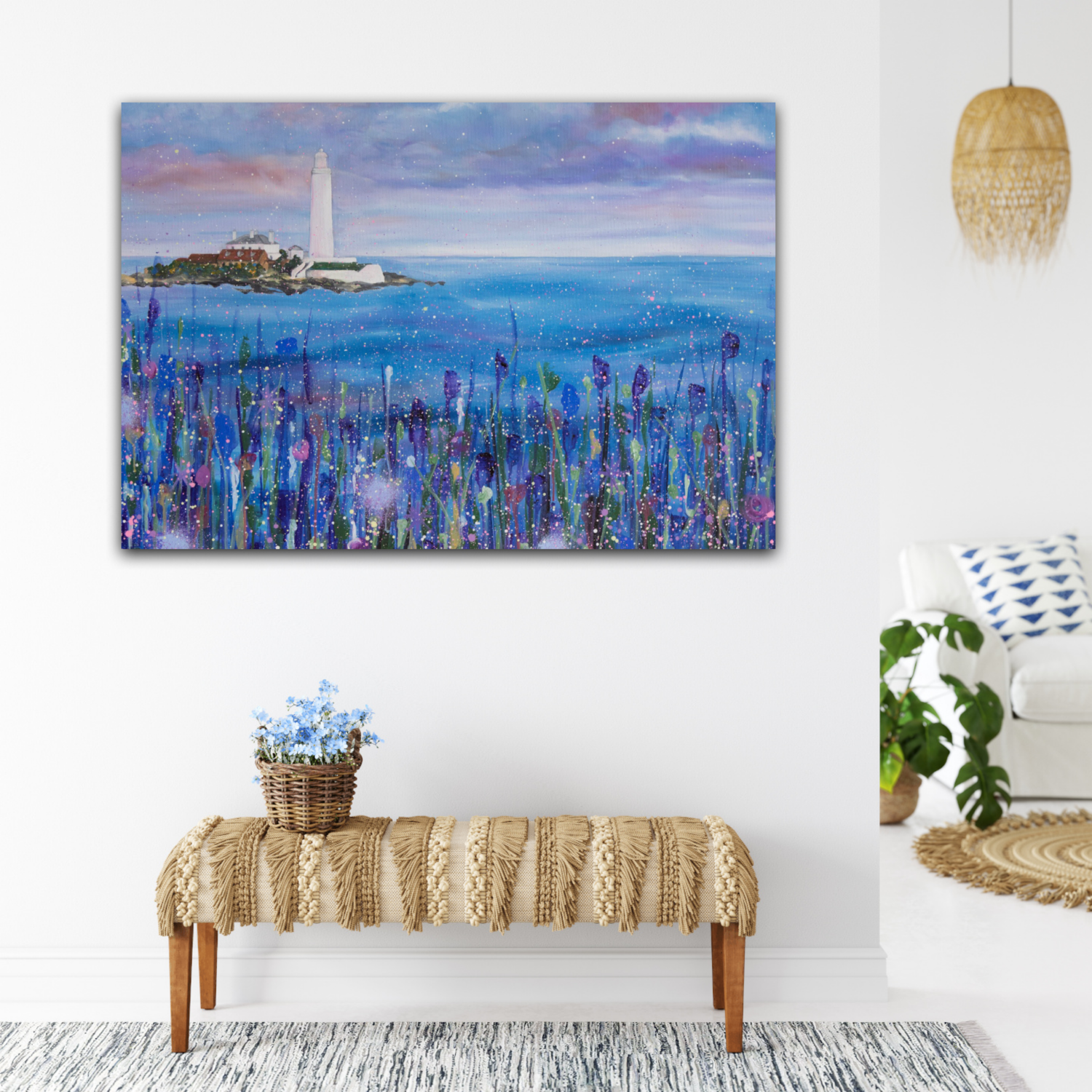 St Mary's Lighthouse  Rectangular Canvas