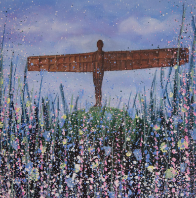 Angel of the North Canvas Print (Flowers)