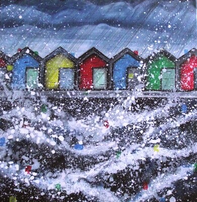 Blyth Beach Huts Canvas Print