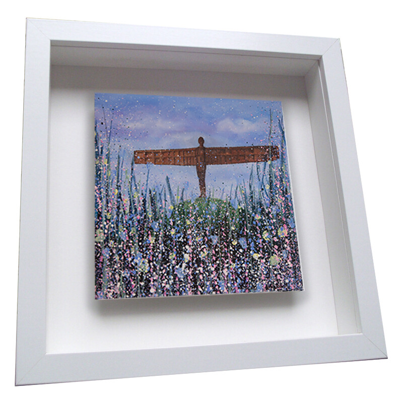 Angel of the North Framed Ceramic Tile - Flowers