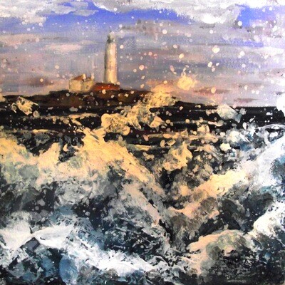 Emily Ward St Mary's Lighthouse Whitley Bay Canvas Print - Wild Waves