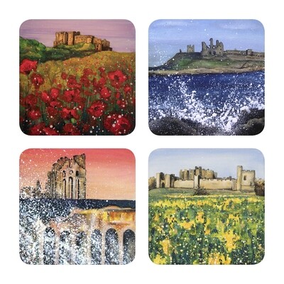North East Castles Coasters in a Gift Box