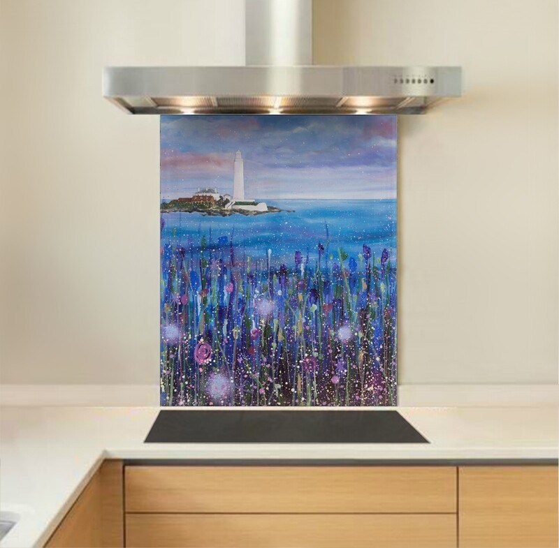 Art - Glass Kitchen Splashback - St Mary's Blue