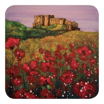 Bamburgh Castle Coaster - Poppies
