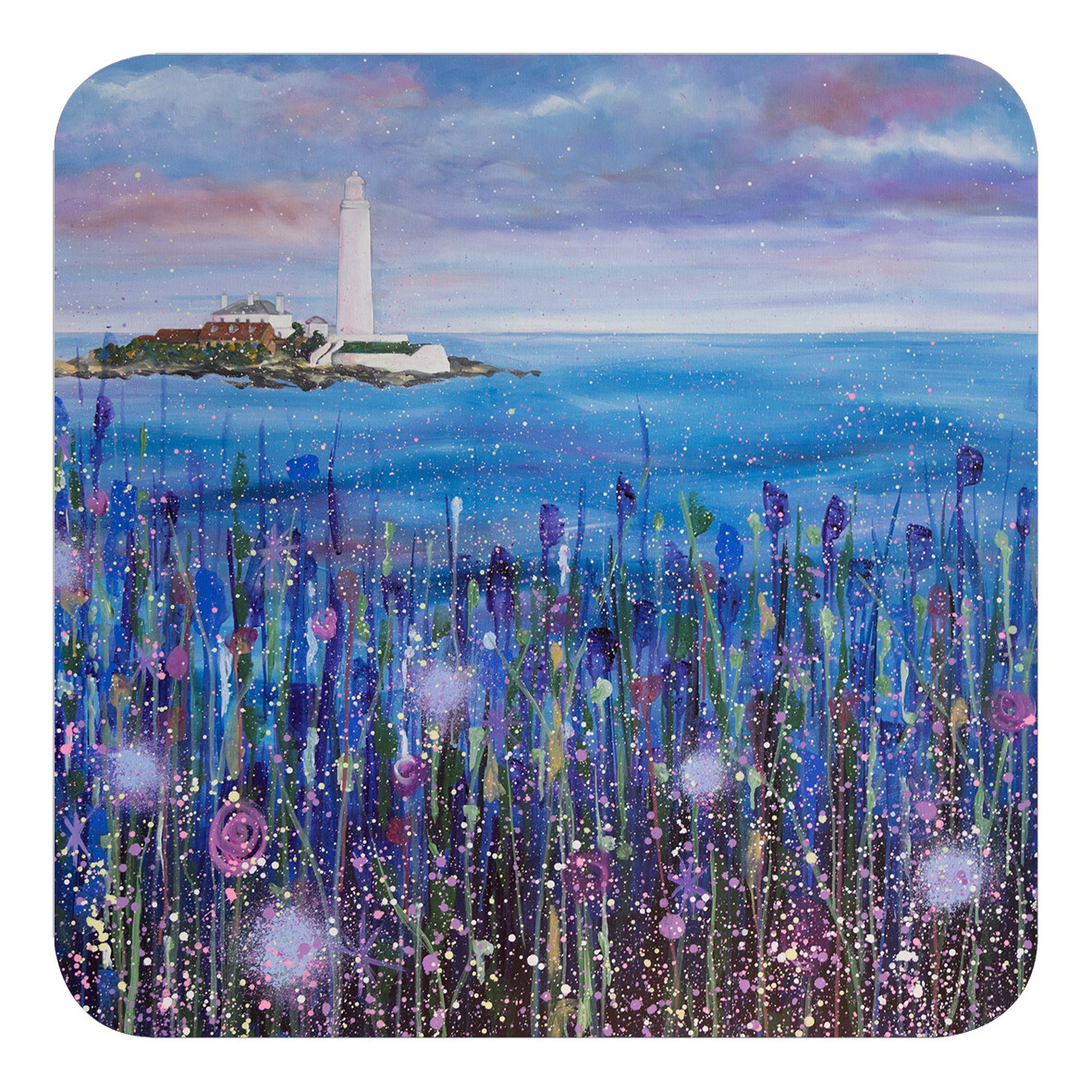 St Marys Lighthouse Blue Coaster