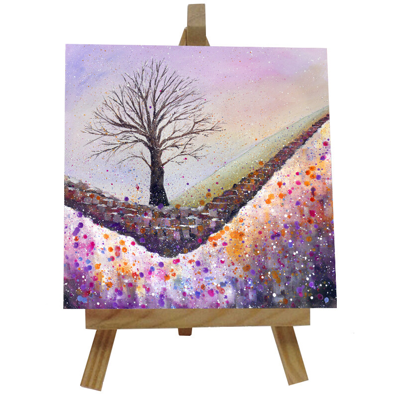 Sycamore Gap Snow  Ceramic tile with easel