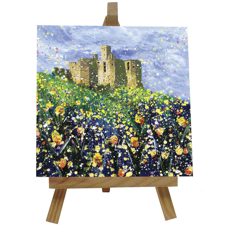 Warkworth Castle Ceramic tile with easel