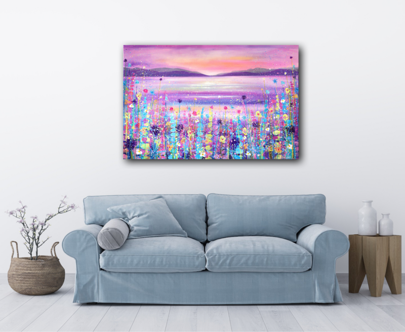 Purple Mountains Rectangular Canvas Print