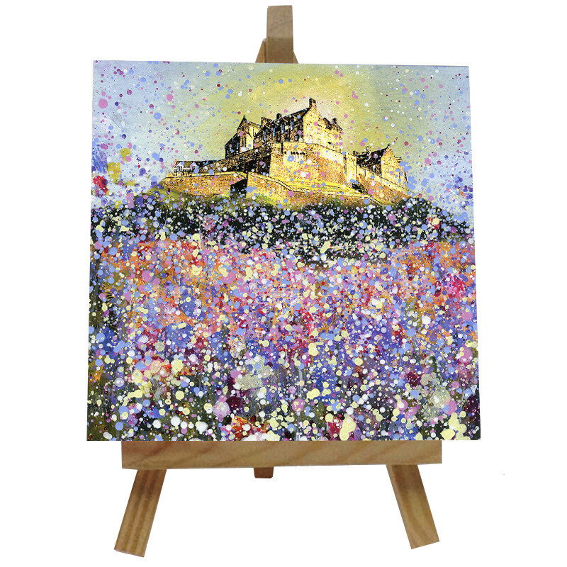 Edinburgh Castle Ceramic  tile with easel