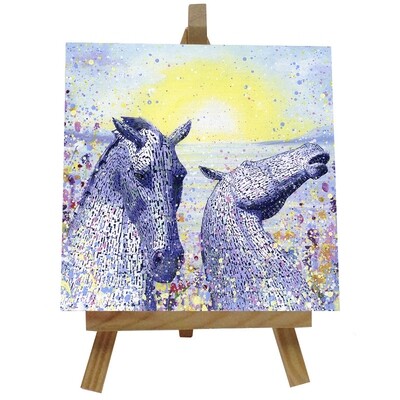 The Kelpies Ceramic tile with easel
