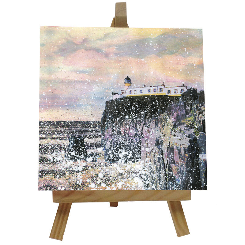 Neist Point Lighthouse Ceramic  tile with easel