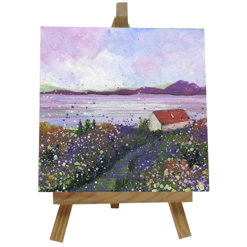 Bothy View The Highlands  Ceramic  tile with easel