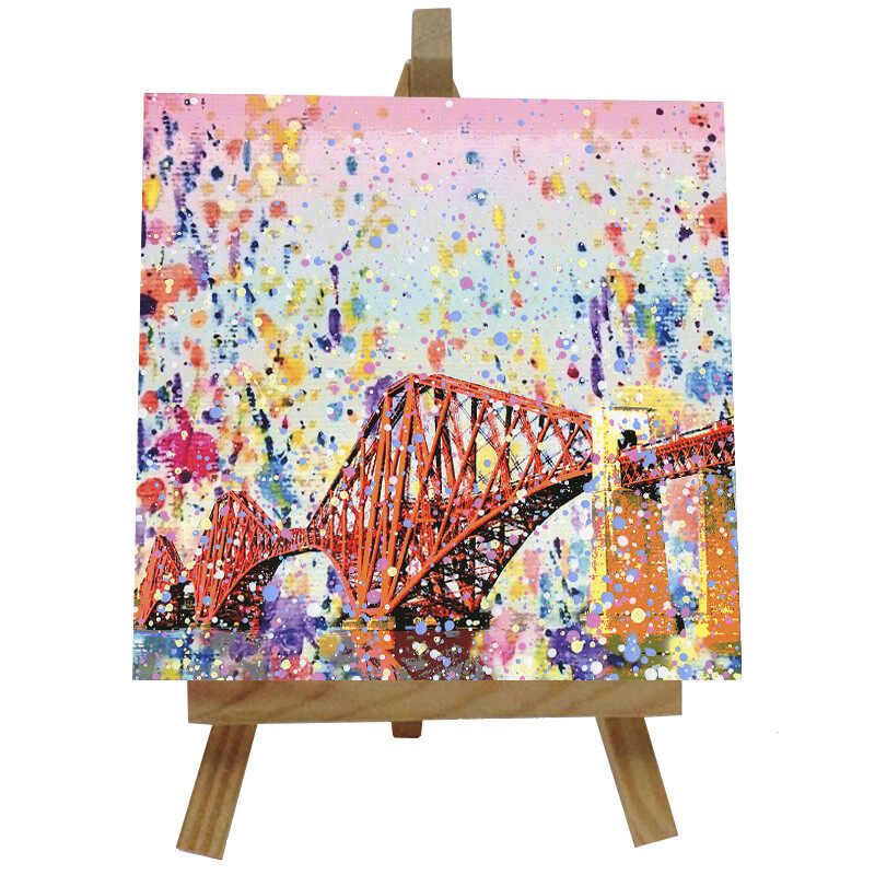 Forth Railway Bridge  Ceramic  tile with easel