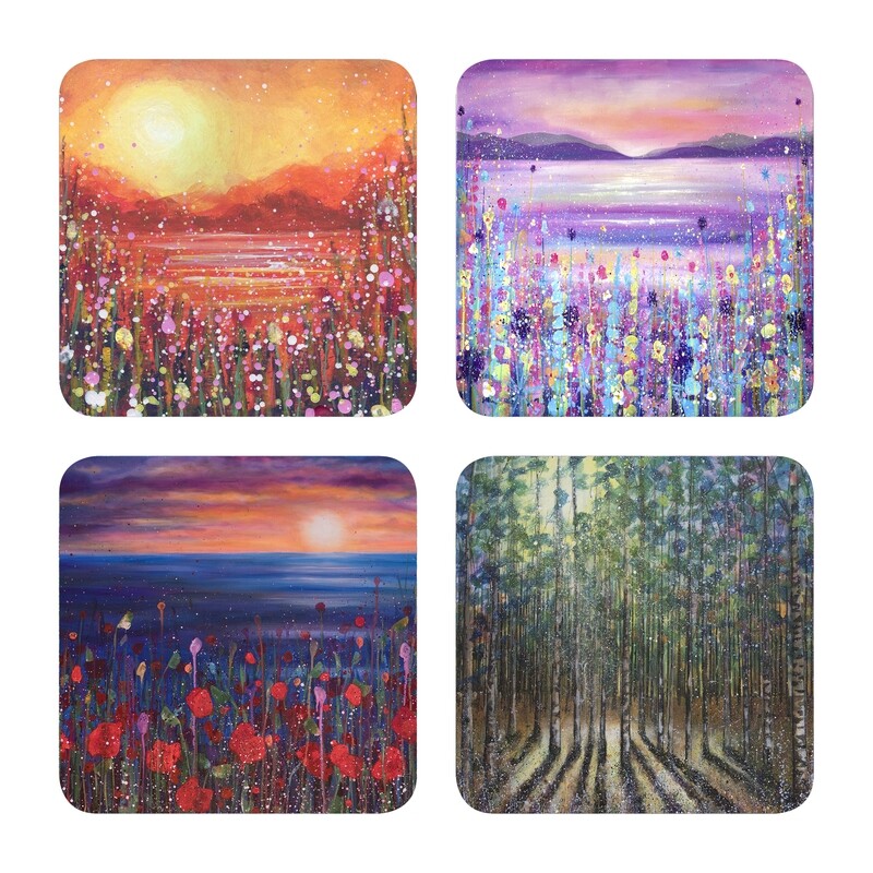 Flowers and Woods  Coasters in a Gift Box