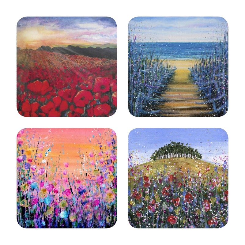 Flowers and Woods 2  Coasters in a Gift Box