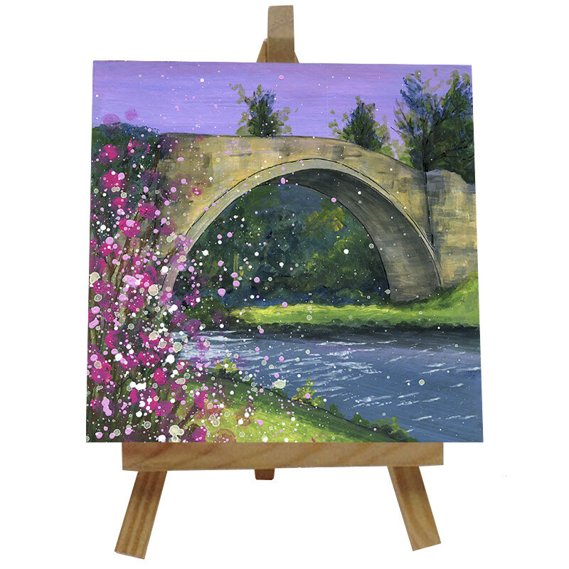 Brig o'Doon  Ceramic  tile with easel