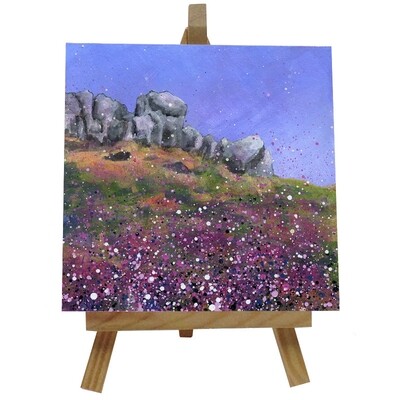 Ilkley Moor Ceramic tile with easel