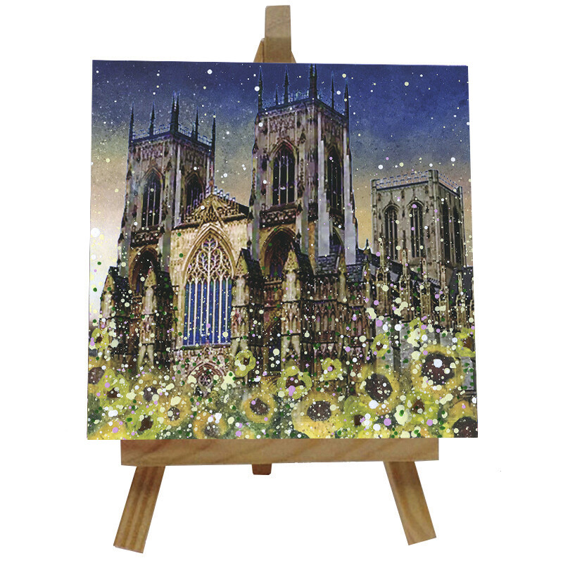 York Minster Ceramic tile with easel