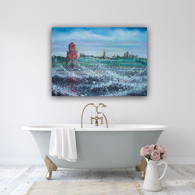 Herd Groyne Rectangular Canvas Print