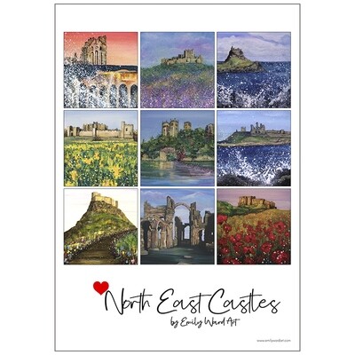 North East Castles Tea Towel