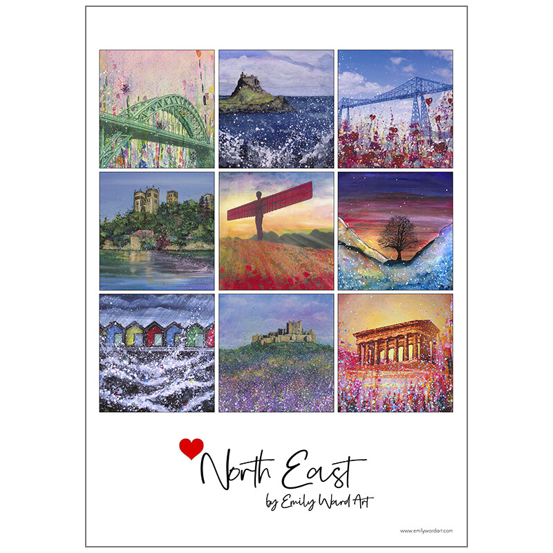North East  Tea Towel