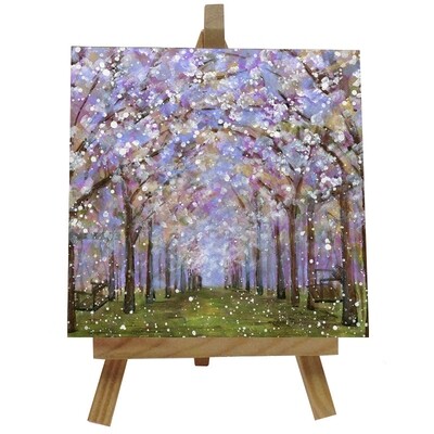 The Alnwick Garden Cherry Blossom Orchard Ceramic tile with easel