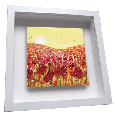 Poppies in the Sunshine Framed Ceramic Tile