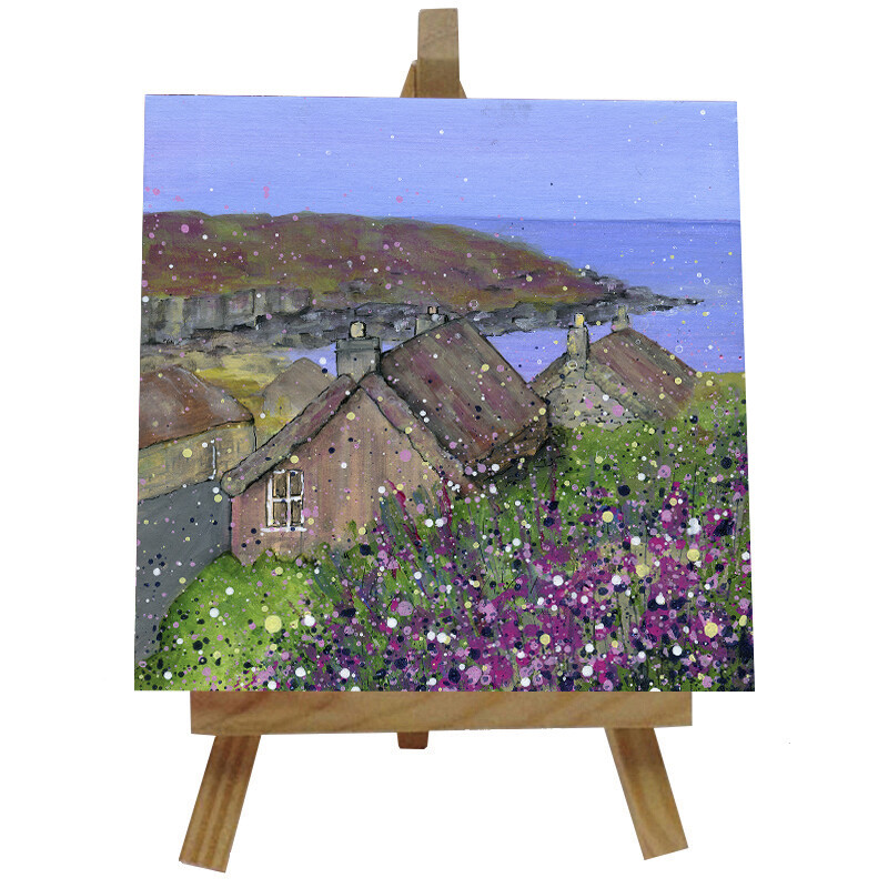 Gearrannan Blackhouses, Isle of Lewis  Ceramic  tile with easel