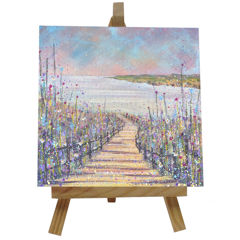 Coastal Path Ceramic  tile with easel
