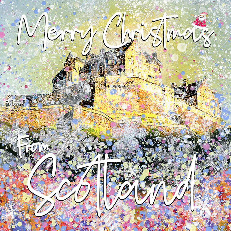 Edinburgh Castle Christmas Card. Pack of Six