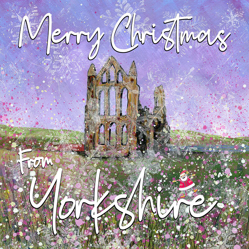 Whitby Abbey Christmas Card. Pack of Six