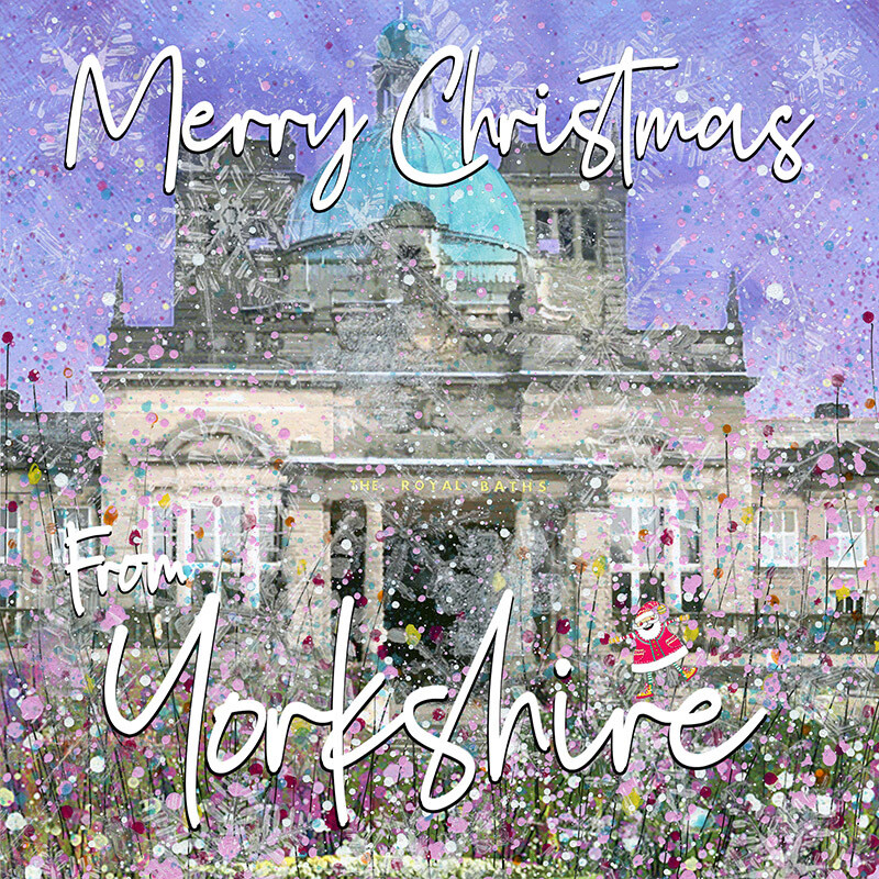 Harrogate, The Royal Baths Christmas Card. Pack of Six