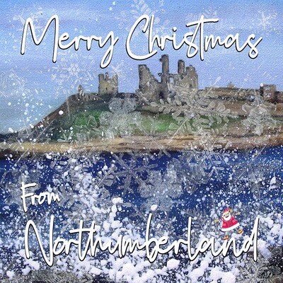 Dunstanburgh Castle Christmas Card. Pack of Six