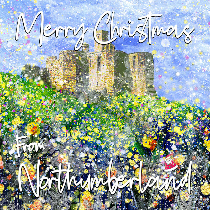 Warkworth Castle Christmas Card. Pack of Six