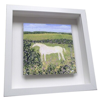 White Horse, Kilburn Framed Ceramic Tile