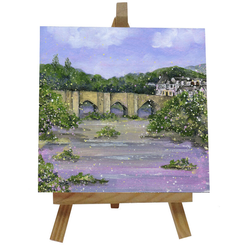 LLangollen Ceramic tile with easel