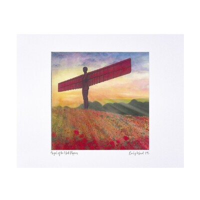 Angel of the North Poppies Print - Limited Edition