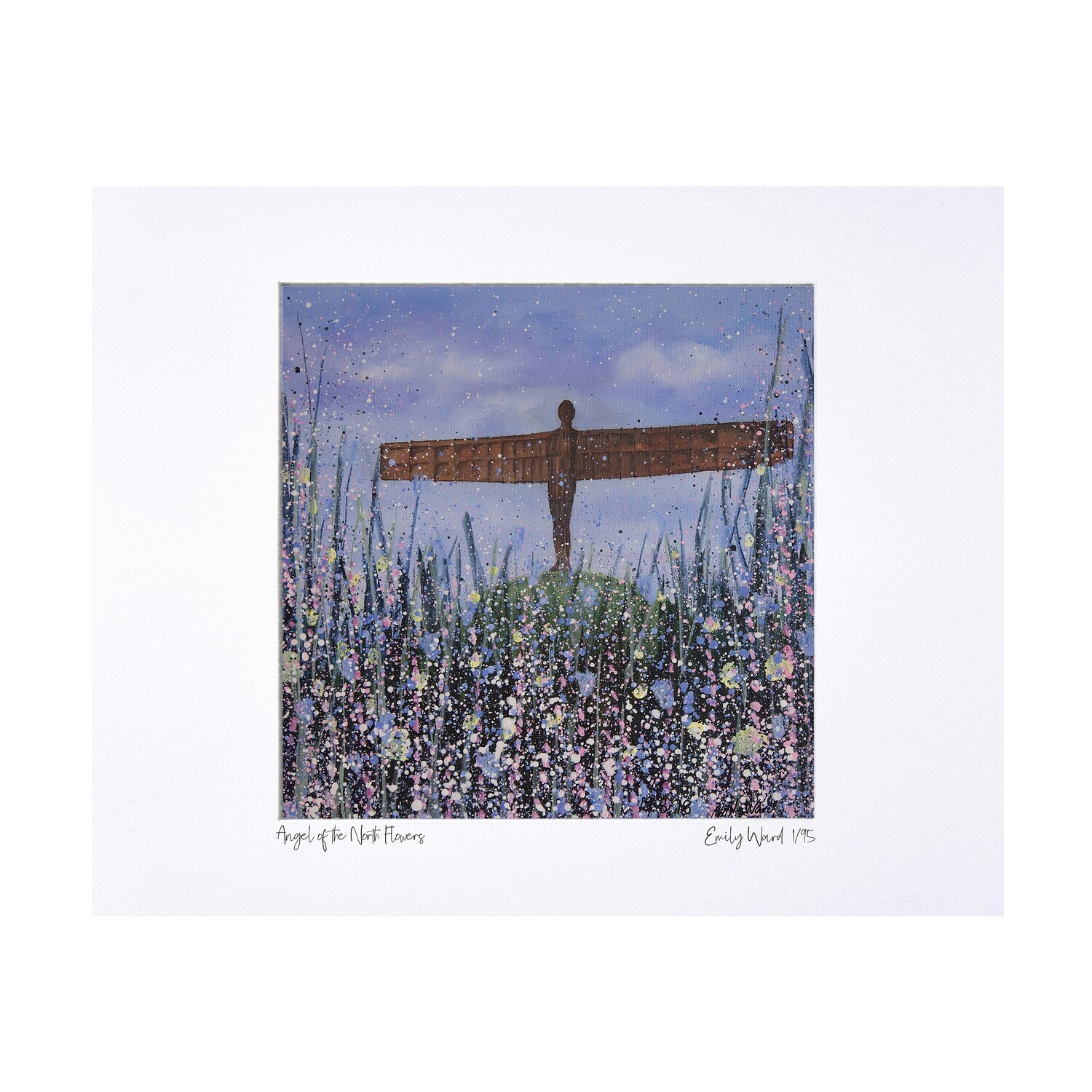 Angel of the North Flowers Print - Limited Edition