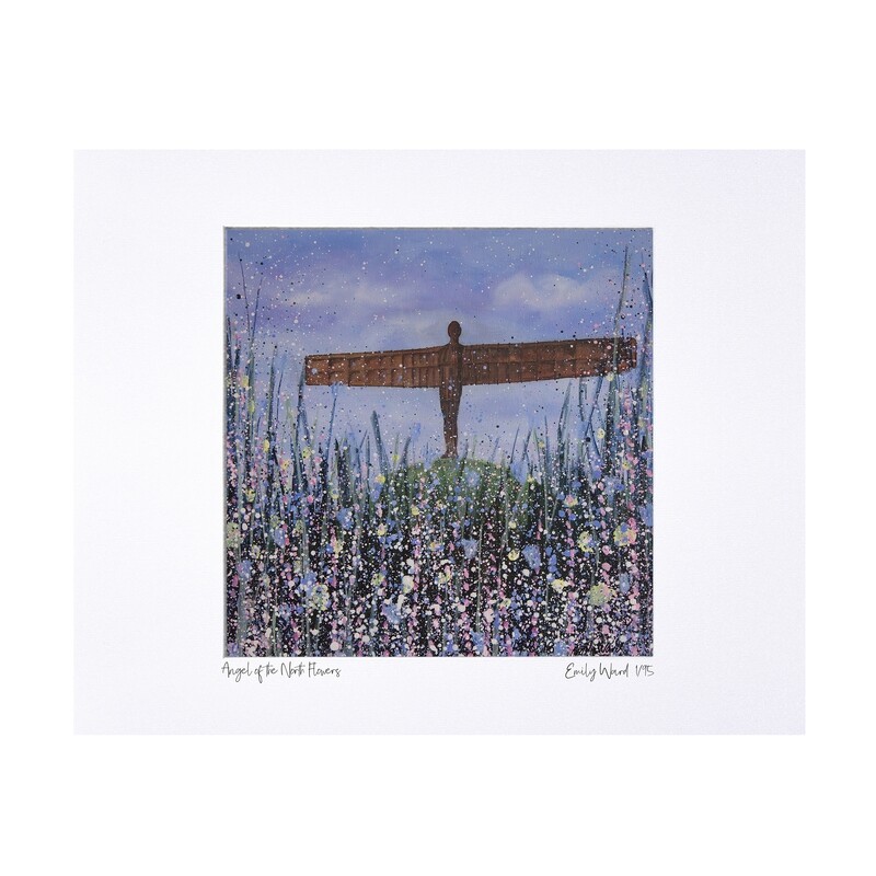 Angel of the North Flowers Print - Limited Edition