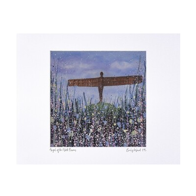 Angel of the North Flowers Print - Limited Edition