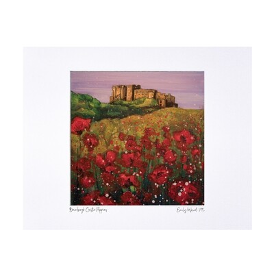 Bamburgh Castle Poppies Print - Limited Edition