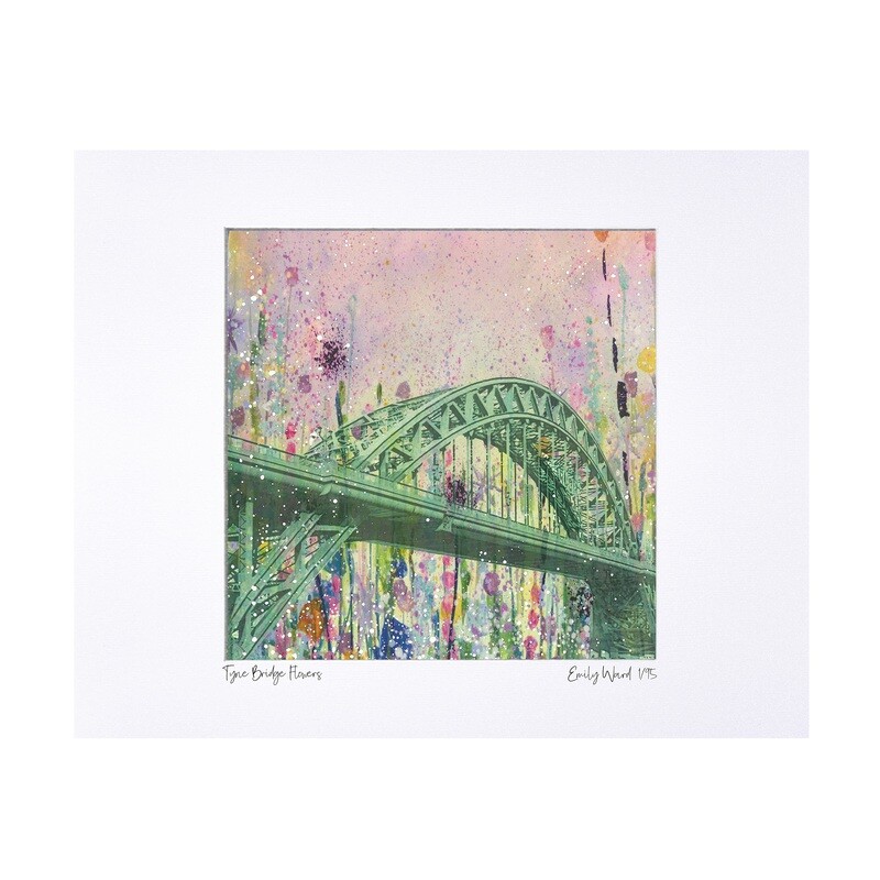 Tyne Bridge (Flowers) Limited Edition Print 40x50cm