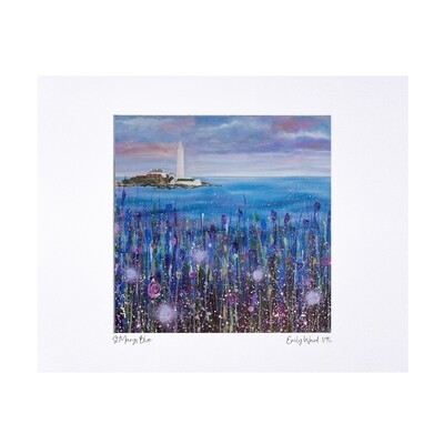 St Marys Lighthouse Blue Limited Edition Print 40x50cm