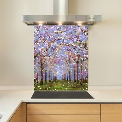Art - Glass Kitchen Splashback - Cherry Blossom
