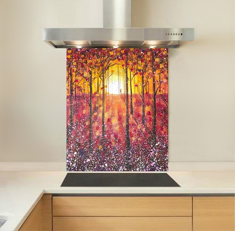 Art - Glass Kitchen Splashback - Magical Trees