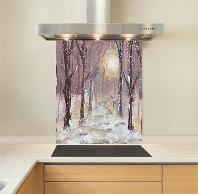 Art - Glass Kitchen Splashback - Winter Wonderland