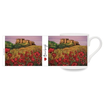 Bamburgh Castle Poppies Bone China Cup