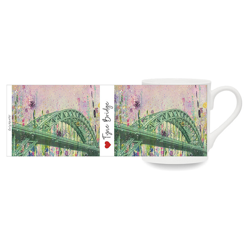 Tyne Bridge Flowers Bone China Cup