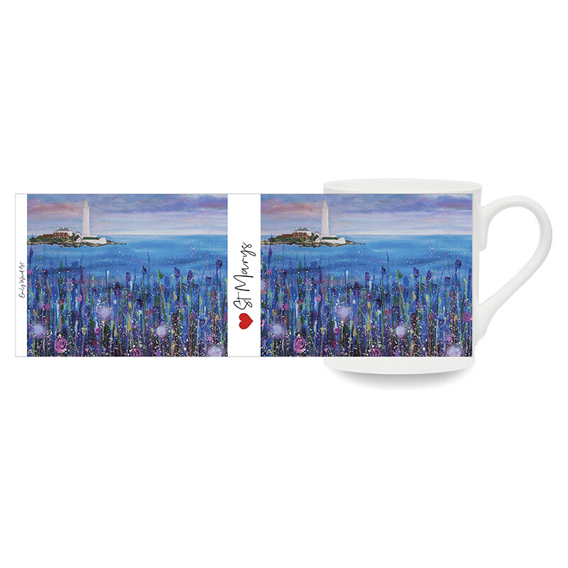 St Mary's Lighthouse Blue Bone China Cup